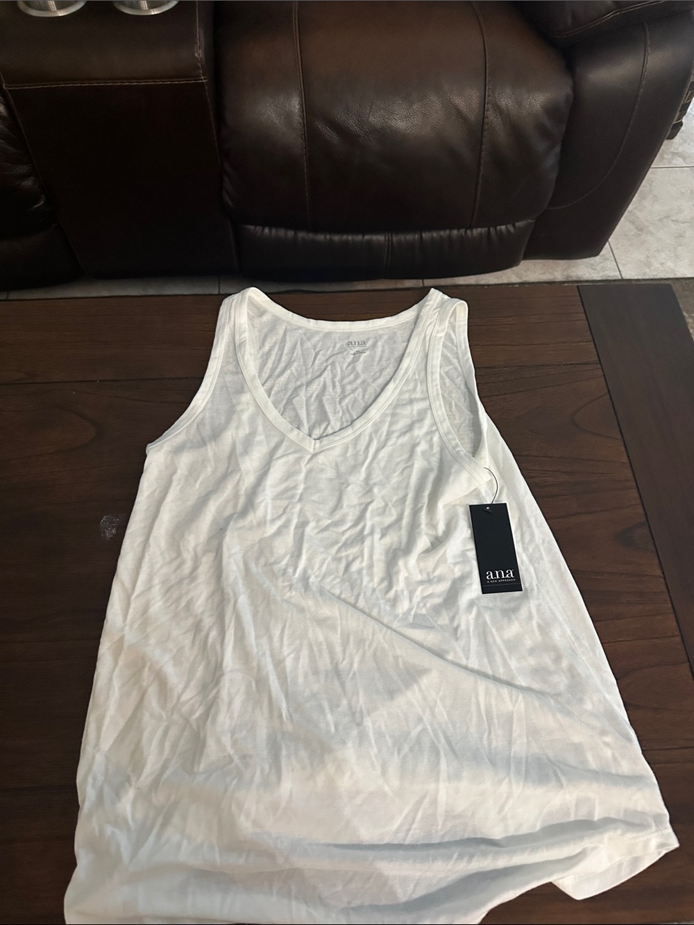 a.n.a White V-Neck Sleep Tank